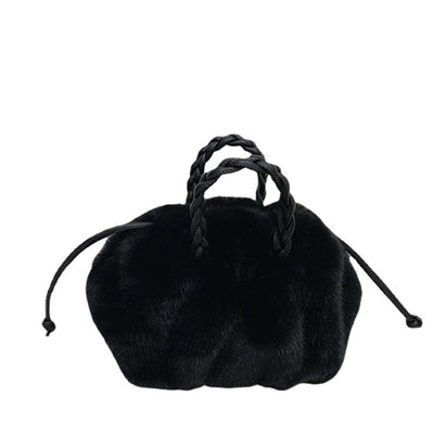 Bolso Nube Plisado en Cuero y Visón - Image 8