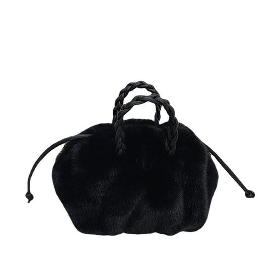 Bolso Nube Plisado en Cuero y Visón - Image 8