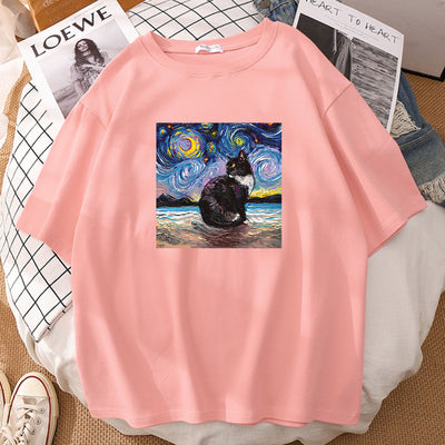 Playera Deportiva Estampada de Manga Corta Estilo Europeo Americano - Image 7