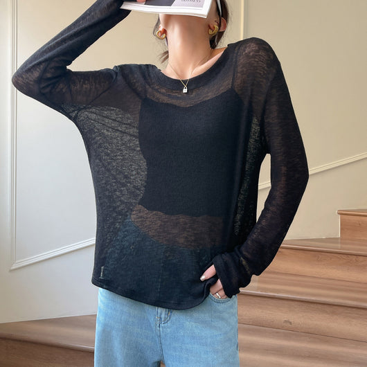 Blusa Suelta Tejida de Manga Larga Estilo Idle Premium - Image 4