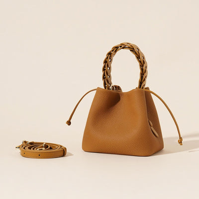 Bolso Bandolera de Cuero Vegetal - Estilo Bucket Vintage - Image 24