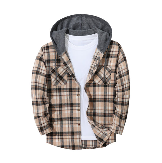 Chaqueta Hoodie Cuadriculada Moderna para Hombre - Image 5