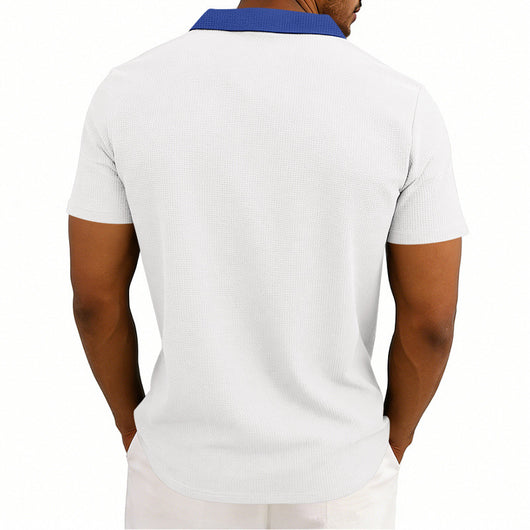 Polo Holgado de Punto Waffle para Hombre - Manga Corta - Image 27
