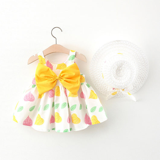 Vestido Infantil Estampado con Tirantes y Moño - Colección Verano - Image 5