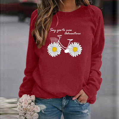 Sudadera Mujer Cuello Redondo Suelta Estampada Manga Larga Casual - Image 26