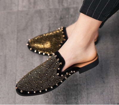Zapatos de Tacón Drag Metalizado con Cristales y Punta Afilada para Hombre - Image 2