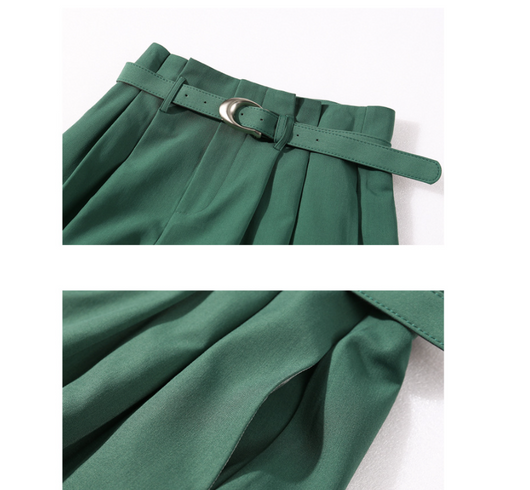 Pantalones Casuales Verdes Cintura Alta para Mujer - Image 8
