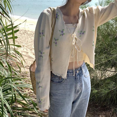 Cardigan Tejido con Protección Solar y Tirantes - Conjunto Dos Piezas para Mujer