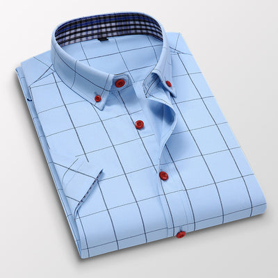 Camisa Casual Estilo Coreano Manga Corta Slim Fit Tallas Grandes Hombre - Image 8
