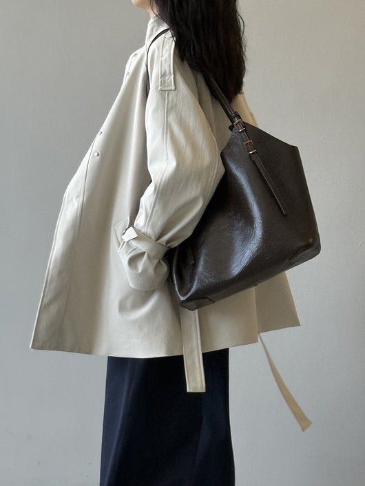 Abrigo Trench Casual Holgado con Cuello de Pie para Mujer - Image 20