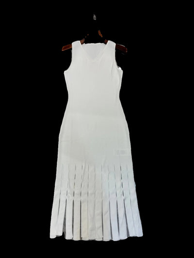 Vestido Tejido Patchwork con Dobladillo de Borlas - Diseño Slim Hueco - Image 5