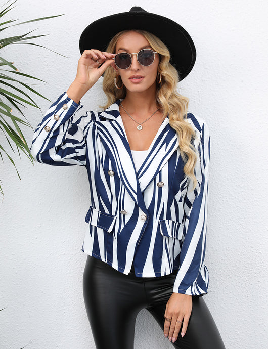 Blazer Estampado con Solapa para Mujer - Corte Ajustado - Image 7