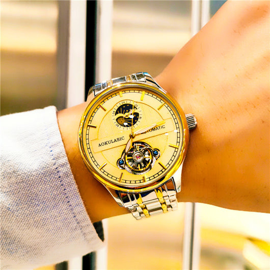 Reloj Mecánico Esqueleto Luminoso Resistente al Agua para Hombre - Image 5