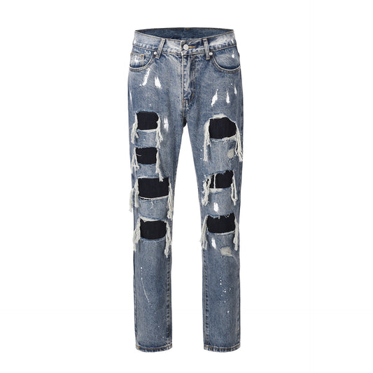 Jeans Rotos Elásticos con Estilo Personalidad para Hombre