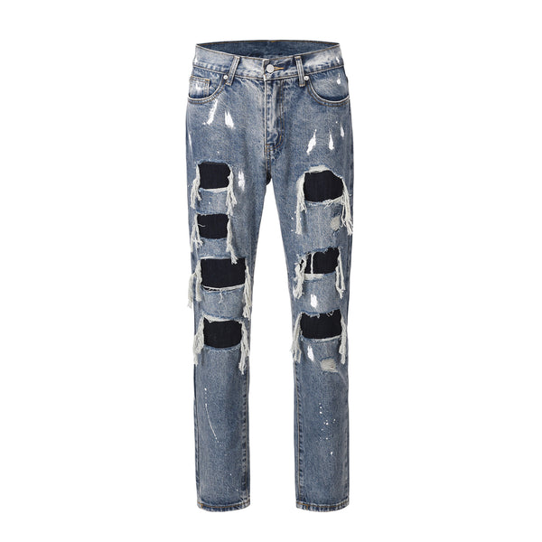 Jeans Rotos Elásticos con Estilo Personalidad para Hombre