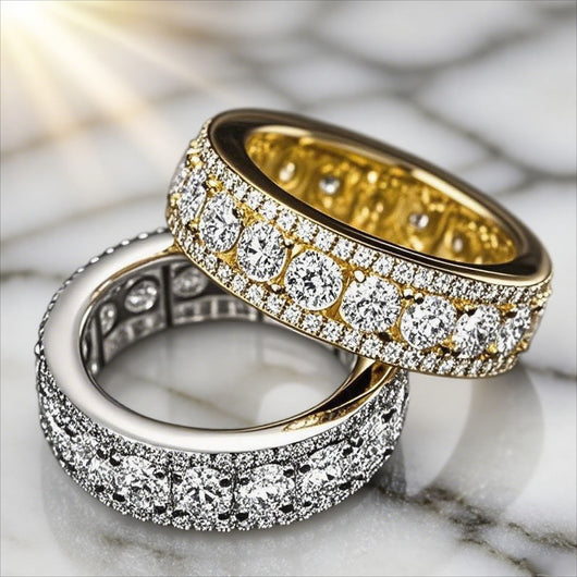 Anillo Hip-hop Giratorio de Tres Filas con Micro Pavé Estilo Europeo - Image 8