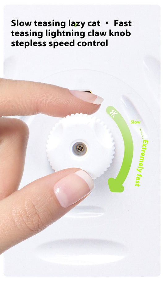Electric cat toy with white and lime green base, feather attachment, and two replacement feather heads. - Image 14