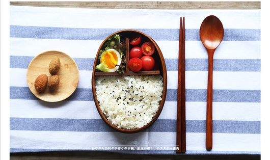 Caja de Almuerzo Ovalada de Madera para Sushi y Comida Creativa - Image 6