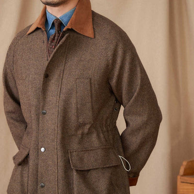 Chaqueta Safari de Lana con Cuello a Juego - Abrigo Retro Cálido - Image 5