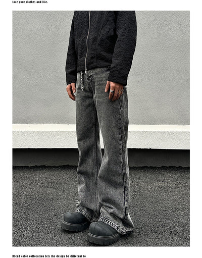 Pantalones Vaqueros Skinny Gris Desgastado para Hombre - Image 9