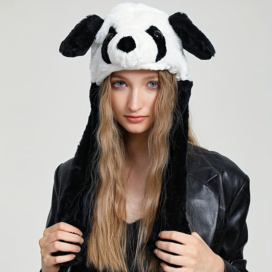 Gorro Peluche con Orejas Móviles - Panda, Perro, Rana y Cachorro para Disfraz y Fiesta