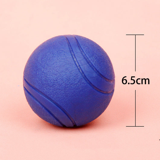 Red rubber pet toy ball with a textured surface and grooves, measuring 6.5cm in diameter. - Image 9