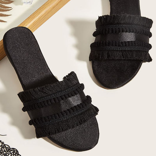 Sandalias Planas Extragrandes para Mujer con Borlas - Comodidad de Verano - Image 17