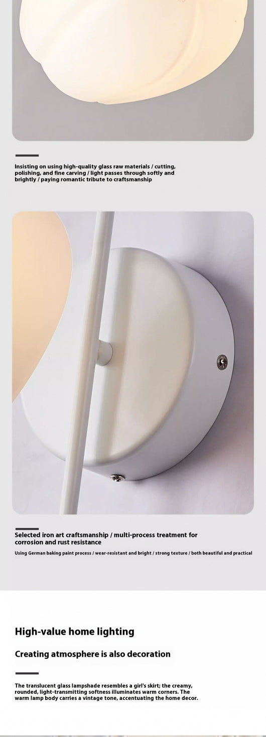 Lámpara de Pared Estilo Crema Flor de Orquídea para Mesita de Noche - Image 23