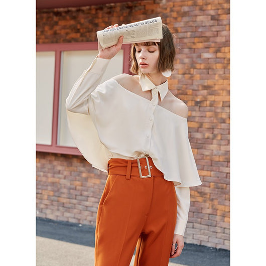 Blusa Larga Halter con Volantes y Hombros Descubiertos - Image 10