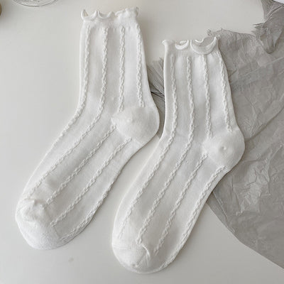 Calcetines Lolita de Encaje Blanco para Mujer - Tubo Medio Algodón - Image 11