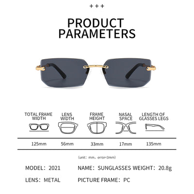 Gafas de Sol Rimless Transparentes para Mujer - Image 2