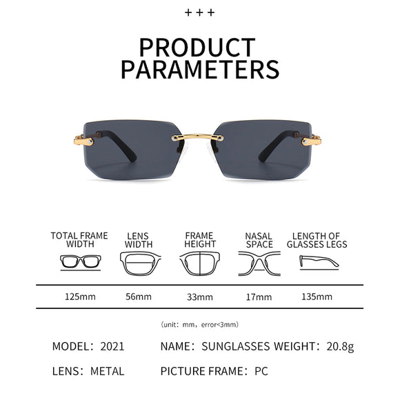 Gafas de Sol Rimless Transparentes para Mujer