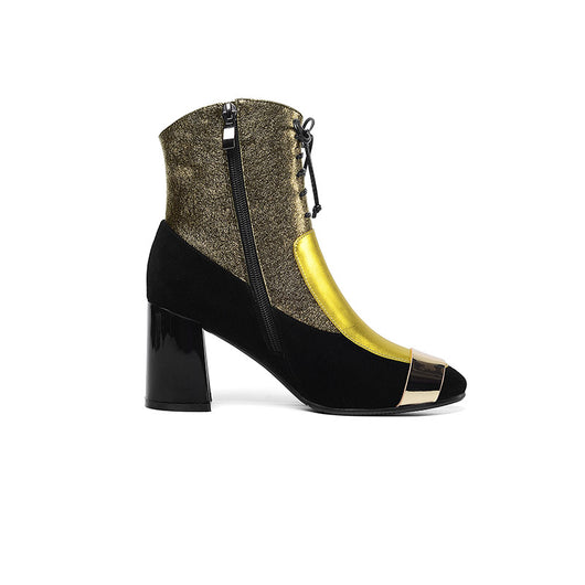 Botas Martin de Cuero Frosted con Tacón Grueso y Punta Cuadrada para Mujer - Image 5