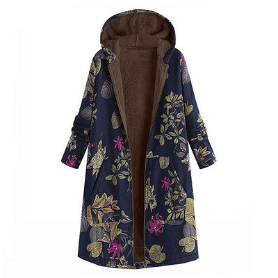 Abrigo Polar Estampado con Capucha y Cierre para Mujer - Image 15