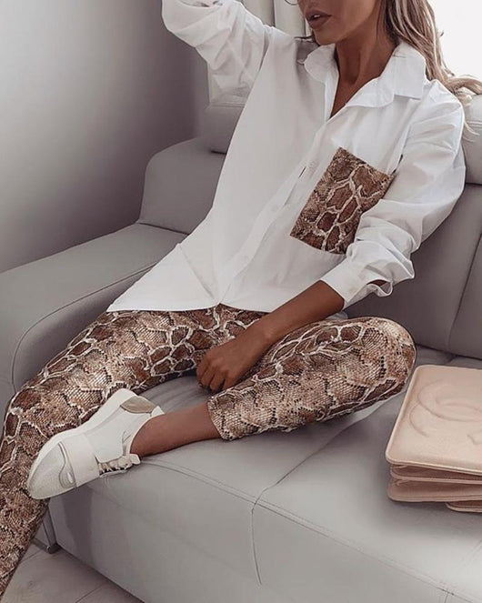 Conjunto Estampado Femenino: Blusa y Pantalón Elegante - Image 8