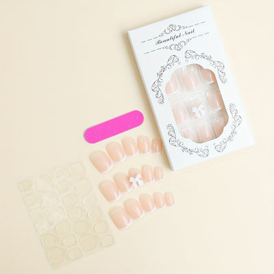 Calcomanías de Uñas Blancas con Moño Elegante - Image 4