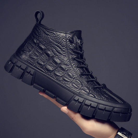 Zapatos Casuales de Cuero para Hombre - Estilo Alto y Medio - Image 8