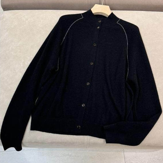 Cardigan de Lana Cuello Redondo Manga Larga Otoño-Invierno con Diseño Relajado y Estilizador - Image 4