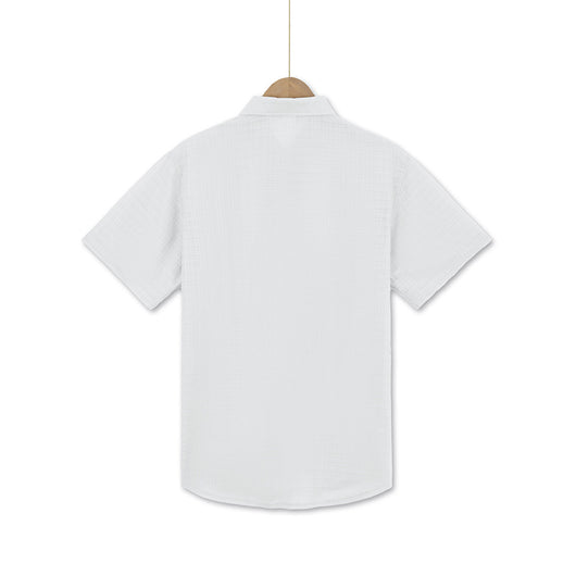 Camisa Suelta de Solapa Lisa para Hombre - Estilo Casual Festivo - Image 27