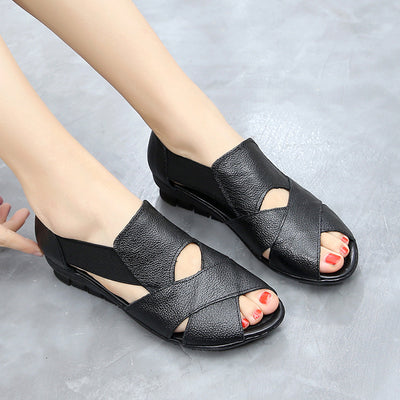 Sandalias Planas de Cuero Versátiles con Suela Blanda de Tendón de Res - Image 10