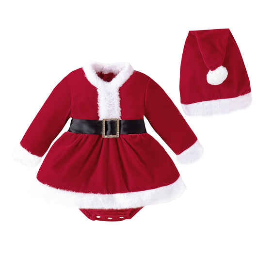 Enterizo Navideño de Felpa con Manga Larga y Gorro Coordinado - Image 5