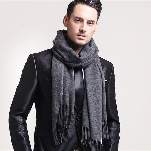 Bufanda Hombre Gruesa Alargada - Elegancia y Calidez en Colores Sólidos
