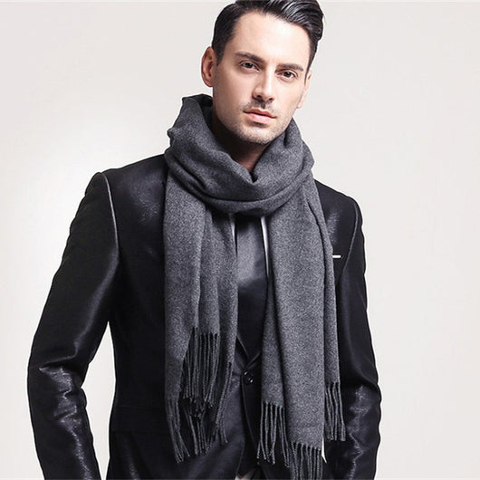 Bufanda Hombre Gruesa Alargada - Elegancia y Calidez en Colores Sólidos