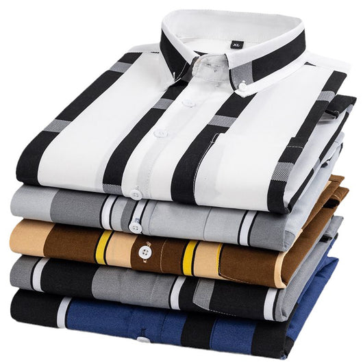 Camisa Casual de Manga Larga con Rayas Anchas para Hombre - Image 2