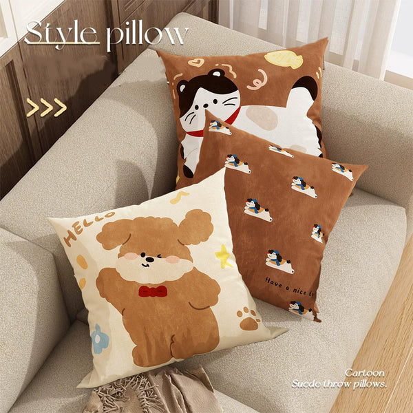 Funda de Almohada Decorativa Perrito Adorable 45x45cm para Sofá y Hogar