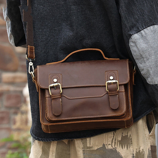 Bolso Bandolera Cuero Crazy Horse Estilo Retro Casual - Image 3