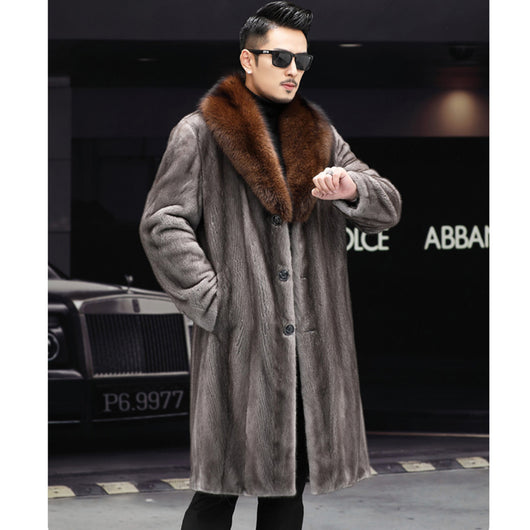 Abrigo Grueso de Piel Larga para Hombre - Casual Cálido Otoño Invierno - Image 6