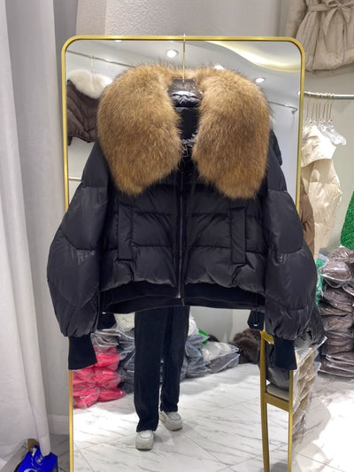 Abrigo Plumón Elegante con Cuello de Piel para Mujer - Image 11