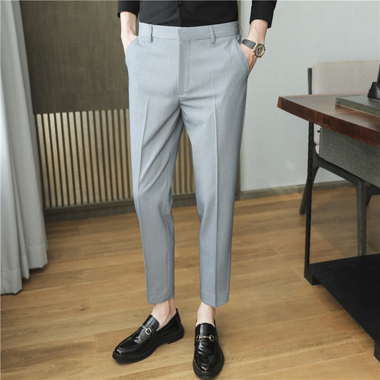Pantalones de Traje Casual Primavera-Verano con Drapeado y Stretch Cómodo