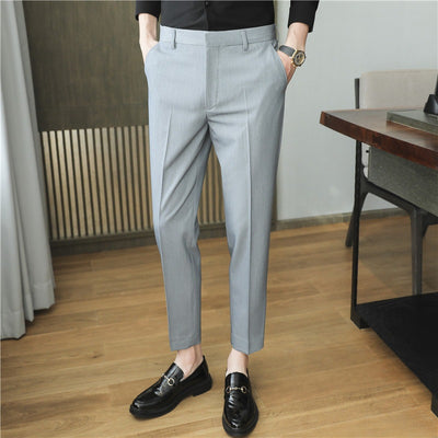 Pantalones de Traje Casual Primavera-Verano con Drapeado y Stretch Cómodo